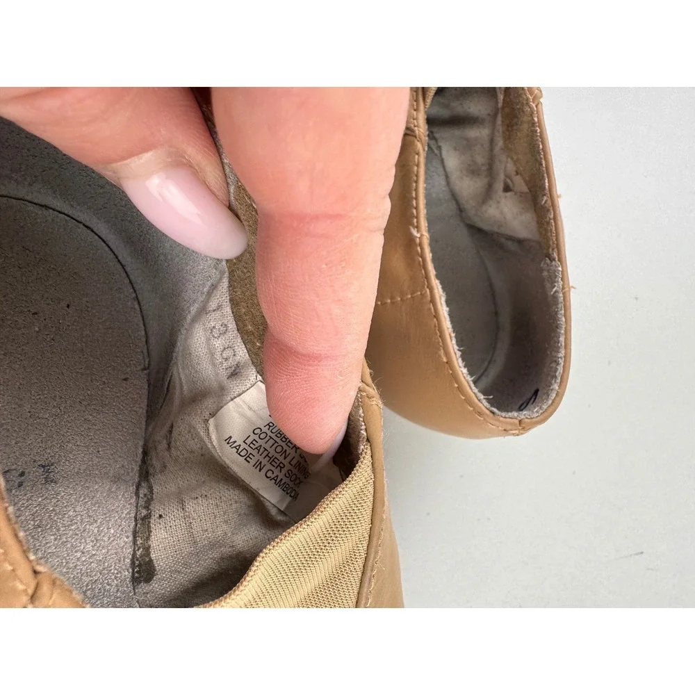 Kids Tan Leather Jazz Dance Shoes Split Sole‎ Slip On Size 13